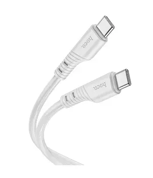 Дата кабель Hoco X97 Crystal color Type-C to Type-C 60W (1m) Light gray