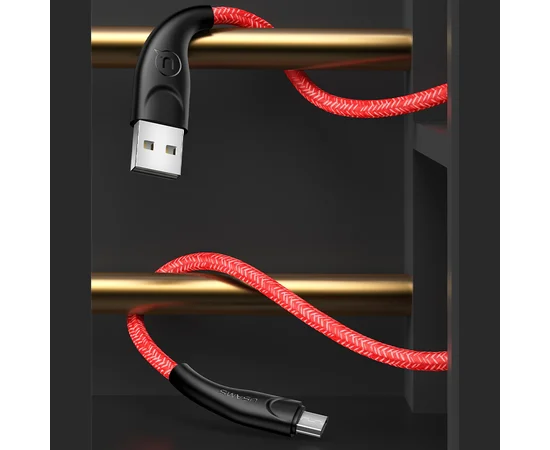 Дата кабель Usams US-SJ396 U41 Micro Braided Data and Charging Cable 2m Красный