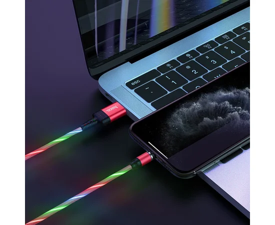 Дата кабель Hoco U90 "Ingenious streamer" Lightning (1m) Красный