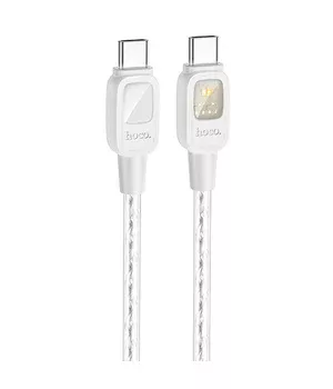 Дата кабель Hoco U124 Stone silicone power-off 60W Type-C to Type-C Gray