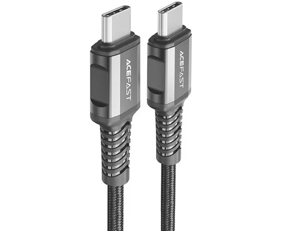 Дата кабель Acefast C1-09 USB-C to USB-C PD240W 40Gbps USB 4 aluminum alloy Black / Gray