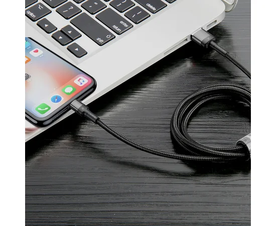 Дата кабель Baseus Cafule Lightning Cable Special Edition 2.4A (1m) (CALKLF) Серый