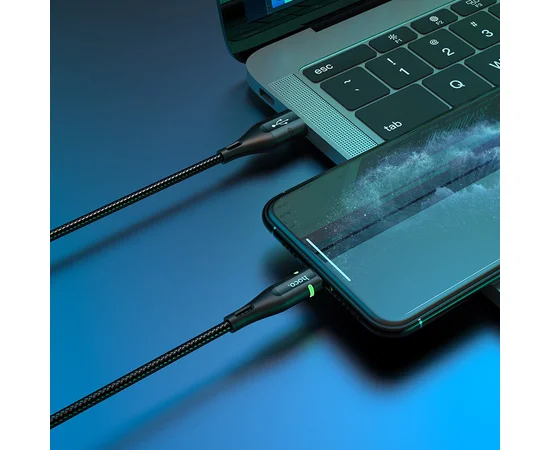 Дата кабель Hoco U93 "Shadow" Lightning (1.2 m) Черный