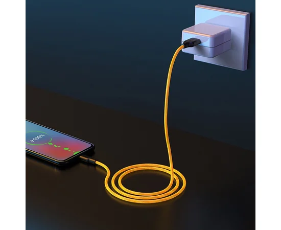 Дата кабель Hoco X21 Plus Silicone MicroUSB Cable (2m) Black / Orange