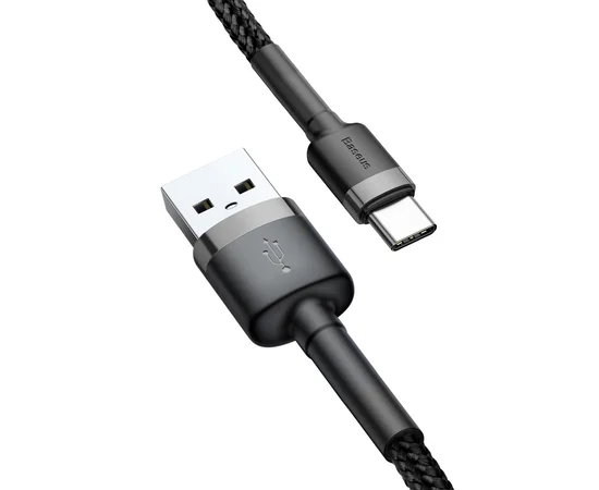 Дата кабель Baseus Cafule Type-C Cable 3A (0.5m) Серый / Черный