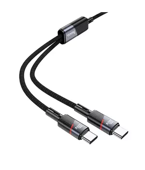 Дата кабель Hoco U139 Type-C to Type-C/Type-C 100W (1.2m) Black