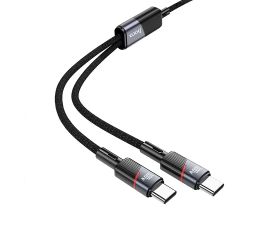 Дата кабель Hoco U139 Type-C to Type-C/Type-C 100W (1.2m) Black
