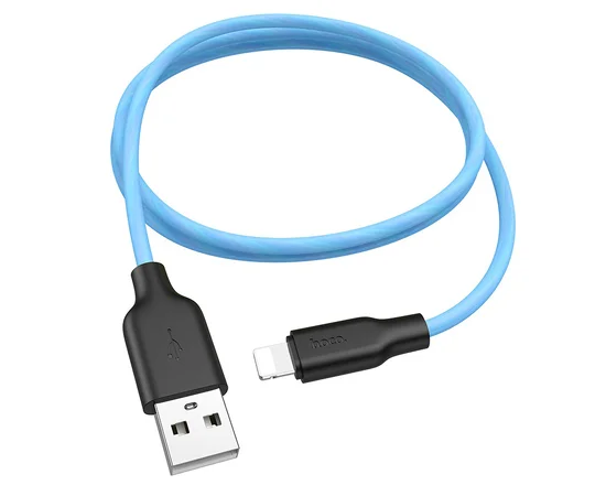 Дата кабель Hoco X21 Plus Silicone Lightning Cable (2m) Black / Blue