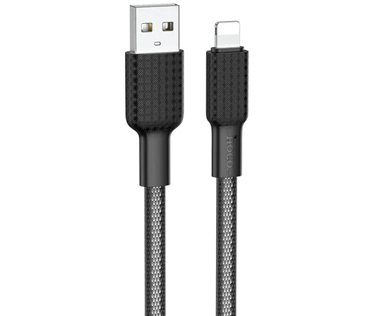 Дата кабель Hoco X69 Jaeger USB to Lightning (1m) Black / White