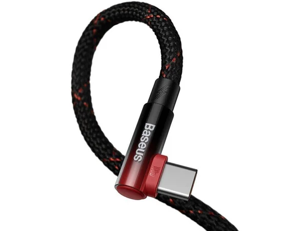 Дата кабель Baseus MVP 2 Elbow-shaped USB to Type-C 100W (1m) (CAVP000420) Black / Red