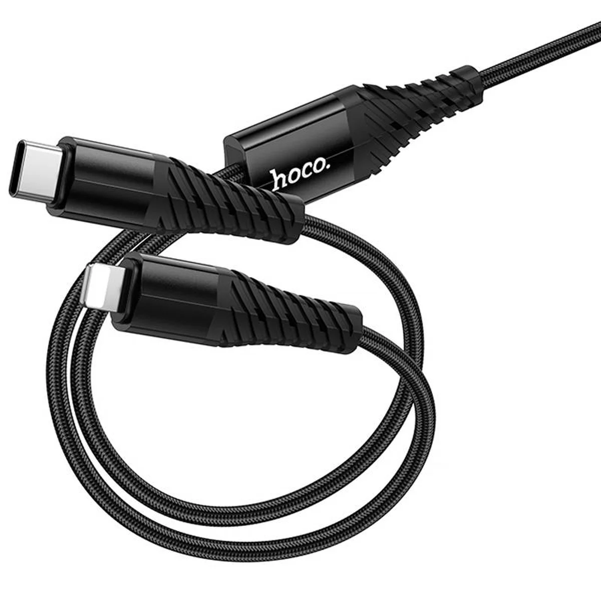 Дата кабель Hoco X123 Victory 2in1 Type-C to Lightning/Type-C 3A (1m) Black