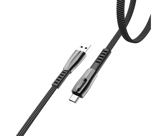 Дата кабель Hoco U70 "Splendor" microUSB (1.2М) Черно - серый