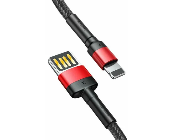 Дата кабель Baseus Cafule Lightning Cable Special Edition 2.4A (1m) (CALKLF) Чорний / Червоний