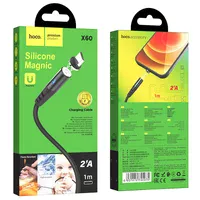 Дата кабель Hoco X60 Silicone Magnic USB to MicroUSB (1m) Чорний