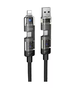Дата кабель Hoco U151 Goldsmith 4in1 Type-C to USB/Type-C to Lightning 240W (1.2m) Black