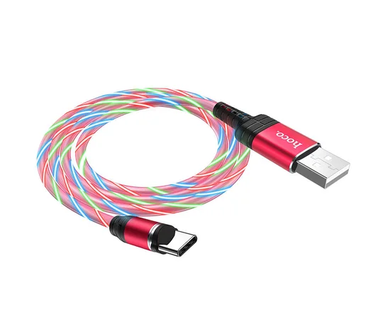 Дата кабель Hoco U90 "Ingenious streamer" Type-C (1m) Красный