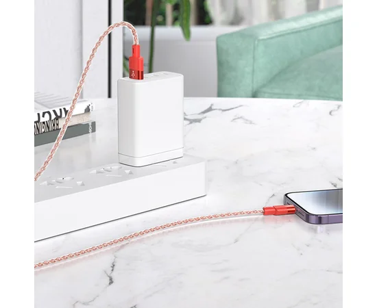 Дата кабель Hoco X99 Crystal Junction USB to Lightning (1.2m) Red