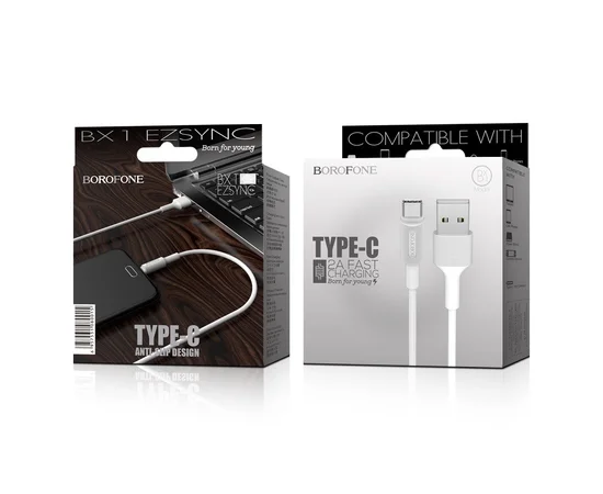 Дата кабель Borofone BX1 EzSync USB to Type-C (1m) Белый