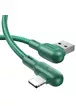 Дата кабель USAMS US-SJ455 U57 Lightning Dual Right-angle Cable With Colorful Light (1.2m) Зелений