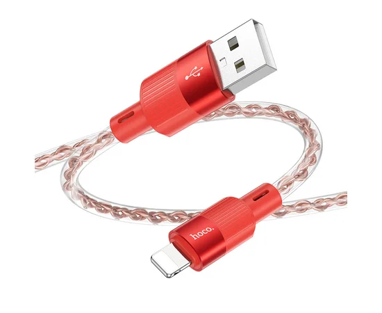 Дата кабель Hoco X99 Crystal Junction USB to Lightning (1.2m) Red