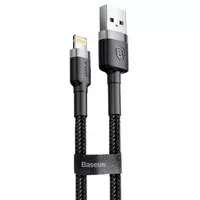 Дата кабель Baseus Cafule Lightning Cable 2.4A (0.5m) (CALKLF-A) Серый / Черный