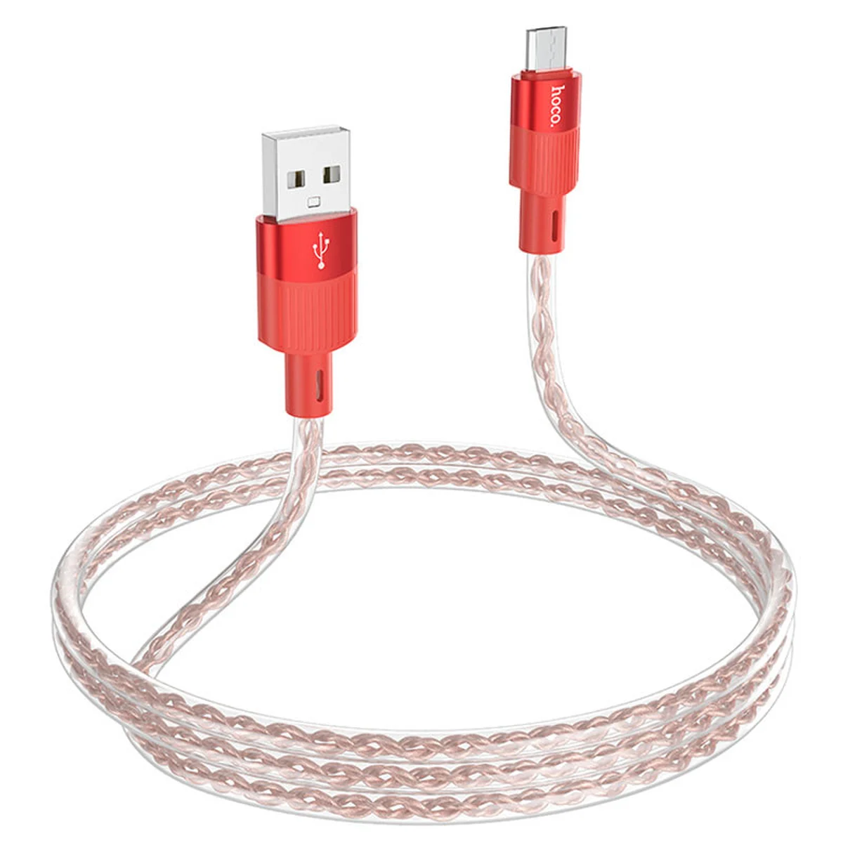 Дата кабель Hoco X99 Crystal Junction USB to MicroUSB (1.2m) Red