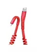 Дата кабель Hoco U78 "Cotton treasure elastic" lightning (1.2М) Красный