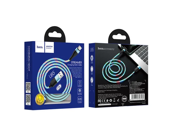 Дата кабель Hoco  U85 "Charming Night" Type-C (1М) Синий
