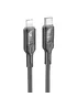 Дата кабель Hoco U120 Transparent explore Intelligent Power-off PD 27W Type-C to Lightning (1.2m) Black