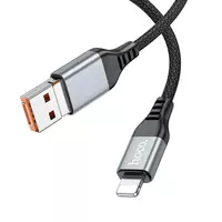 Дата кабель Hoco U128 Viking 2in1 USB/Type-C to Lightning (1m) Black