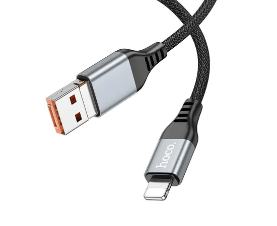 Дата кабель Hoco U128 Viking 2in1 USB/Type-C to Lightning (1m) Black
