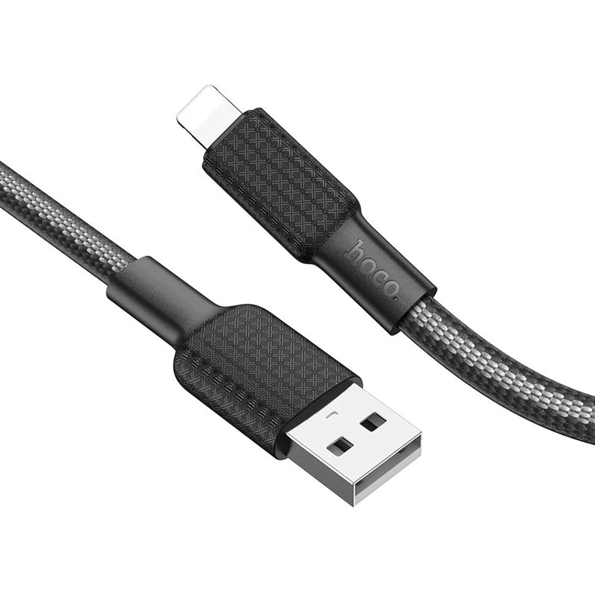 Дата кабель Hoco X69 Jaeger USB to Lightning (1m) Black / White