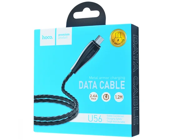 Дата кабель Hoco U56 Metal Armor Micro USB Cable (1.2m) metal_gray