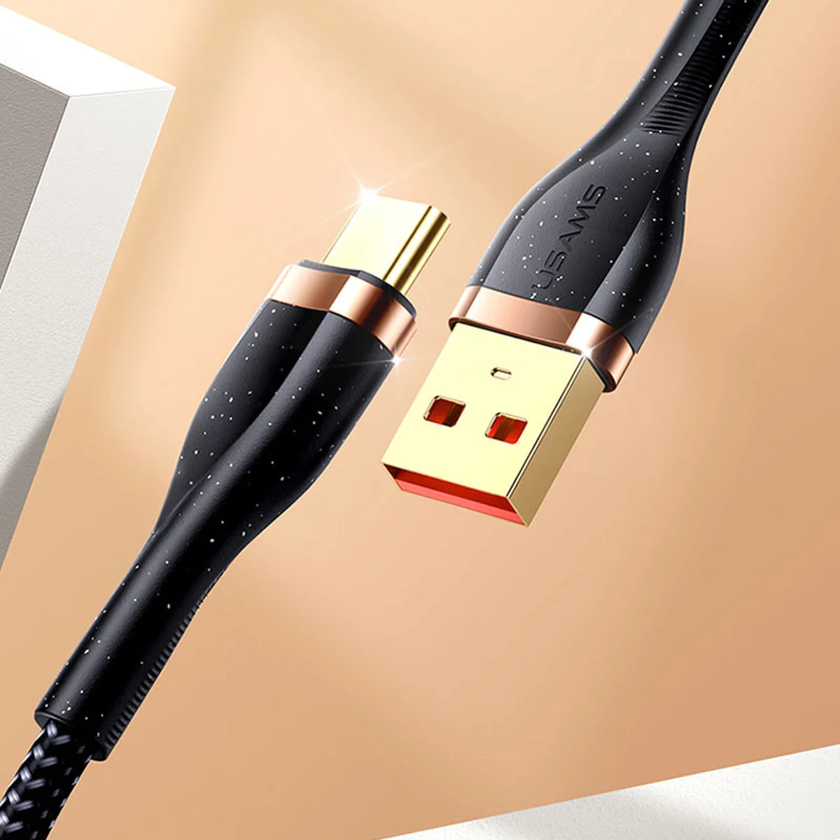 Дата кабель Usams US-SJ488 U64 Aluminum Alloy USB to Type-C 1.2m Черный