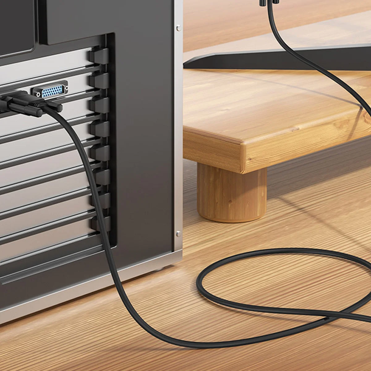 Дата кабель Hoco US11 VGA male to VGA male HD (1m) Black