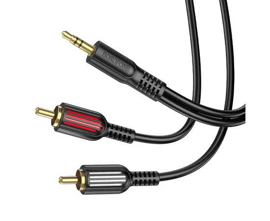 Аудіо кабель Borofone BL11 3.5mm to double RCA Чорний