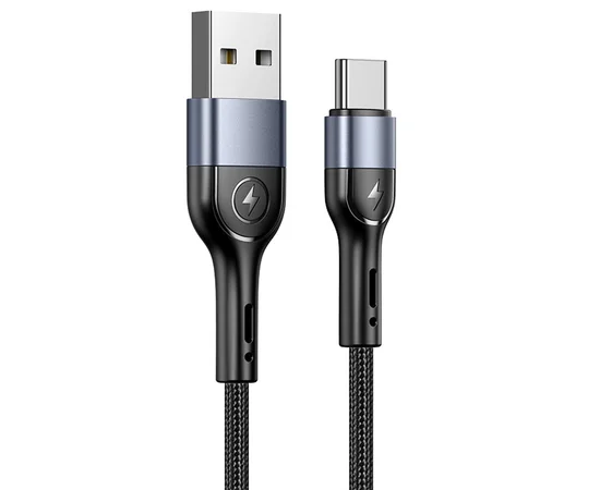 Дата кабель Usams US-SJ449 U55 Aluminum Alloy Braided USB to Type-C (1m) Black