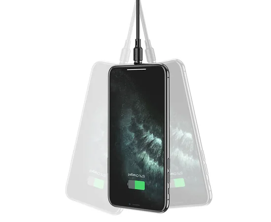 Дата кабель Hoco X52 "Sereno magnetic" USB to Lightning (1m) Чорний