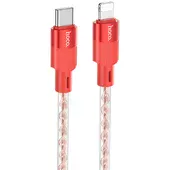 Дата кабель Hoco X99 Crystal Junction PD 27W Type-C to Lightning (1.2m) Red