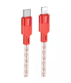 Дата кабель Hoco X99 Crystal Junction PD 27W Type-C to Lightning (1.2m) Red