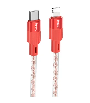Дата кабель Hoco X99 Crystal Junction PD 27W Type-C to Lightning (1.2m) Red