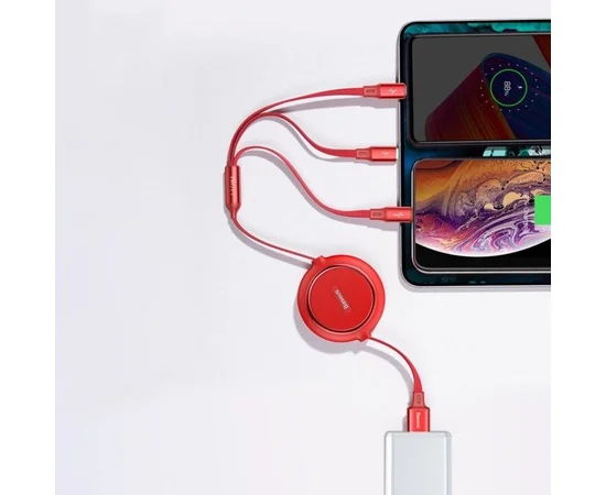 Дата кабель Baseus Golden Loop 3-in-1 (1.2m) Красный