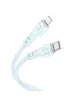 Дата кабель Hoco X97 Crystal color Type-C to Lightning 20W (1m) Light blue