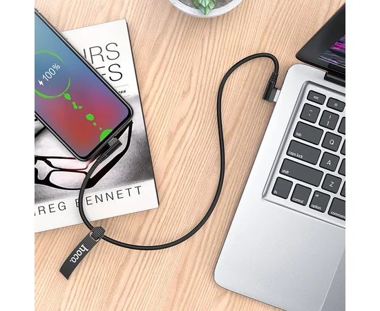 Дата кабель Hoco U83 "Puissant Silicone" MicroUSB (1.2 m) Чорний