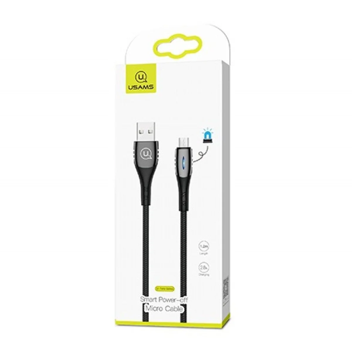 Дата кабель USAMS US-SJ346 Smart Power-off Micro Cable U-Tone (1.2m) Черный