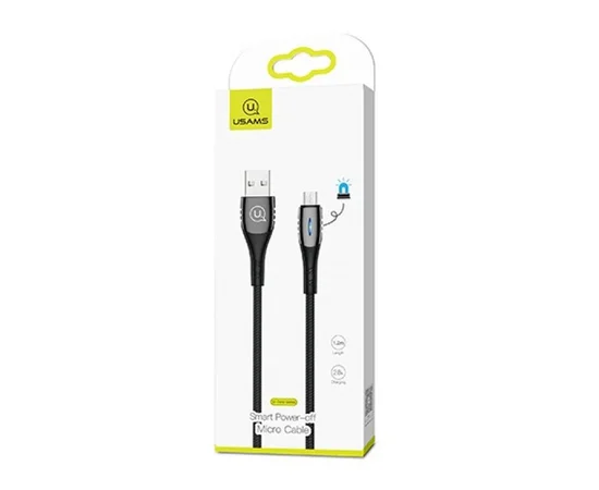Дата кабель USAMS US-SJ346 Smart Power-off Micro Cable U-Tone (1.2m) Чорний