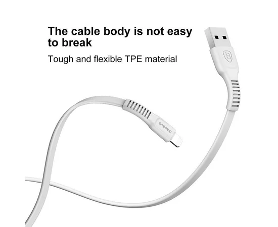Дата кабель Baseus Tough USB to Lightning 2A (1m) Белый