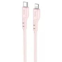 Дата кабель Hoco X97 Crystal color Type-C to Lightning 20W (1m) Light pink