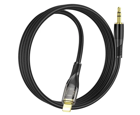 Аудио кабель Aux Hoco UPA25 (AUX 3.5 to Lightning) (1m) Black