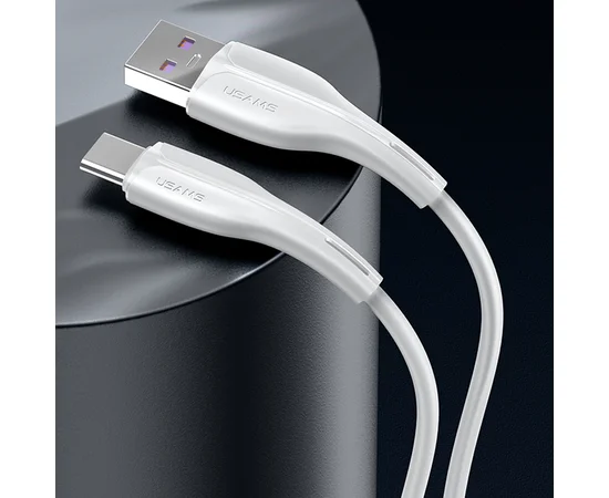 Дата кабель Usams US-SJ376 U38 Type-C 5A Fast Charging & Data Cable 1m Белый